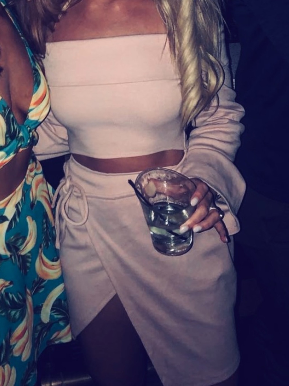 light pink off the shoulder going out dress